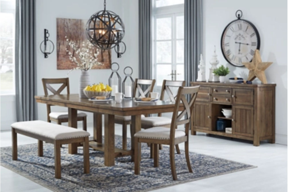 Signature Design by Ashley Moriville Dining Table and 4 Chairs and Bench