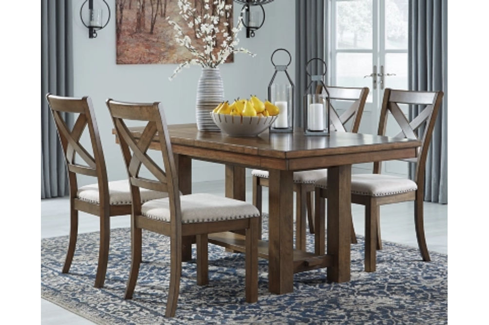 Signature Design by Ashley Moriville Dining Table and 4 Chairs-Beige