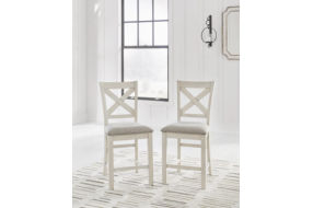 Signature Design by Ashley Robbinsdale Barstool (Set of 2)-Antique White