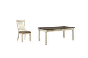 Signature Design by Ashley Bolanburg Dining Table with 4 Chairs-Two-tone