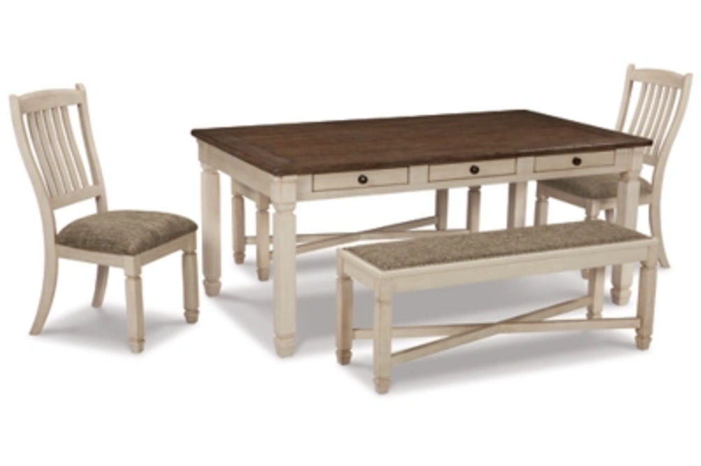 Signature Design by Ashley Bolanburg Dining Table with 2 Chairs and 2 Benches