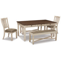 Signature Design by Ashley Bolanburg Dining Table with 2 Chairs and 2 Benches