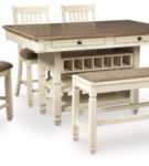 Bolanburg Counter Height Dining Table and 4 Barstools and Bench-Two-tone