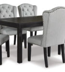 Signature Design by Ashley Jeanette Dining Table and 6 Chairs-Linen