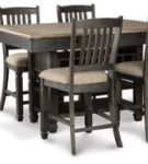 Tyler Creek Counter Height Dining Table and 6 Barstools-Black/Gray