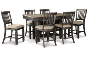Tyler Creek Counter Height Dining Table and 6 Barstools-Black/Gray