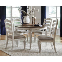 Signature Design by Ashley Realyn Dining Table and 4 Chairs-Chipped White