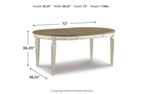 Signature Design by Ashley Realyn Dining Table and 8 Chairs-Chipped White