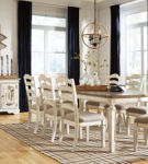 Signature Design by Ashley Realyn Dining Table and 8 Chairs-Chipped White