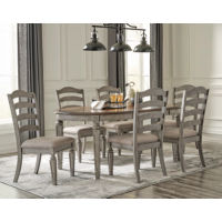Signature Design by Ashley Lodenbay Dining Table and 6 Chairs-Antique Gray