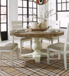 Signature Design by Ashley Grindleburg Dining Table and 4 Chairs-Antique White