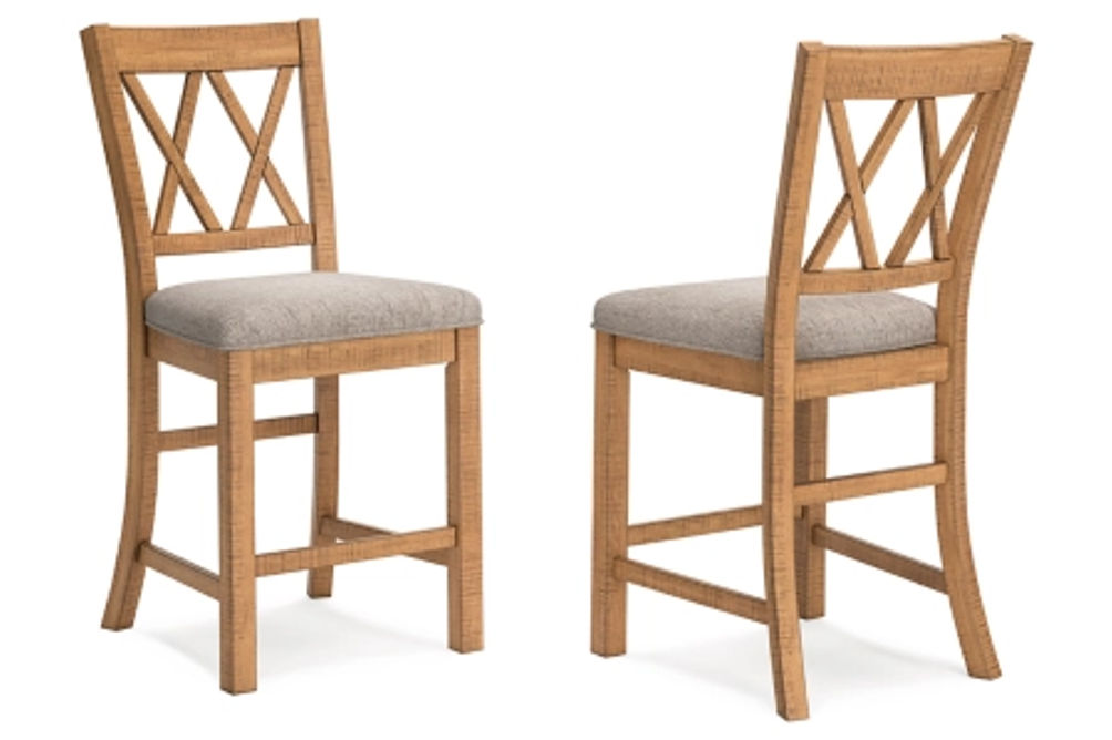 Signature Design by Ashley Havonplane Barstool (Set of 2)-Brown