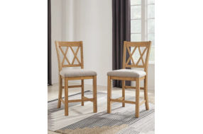 Signature Design by Ashley Havonplane Barstool (Set of 2)-Brown