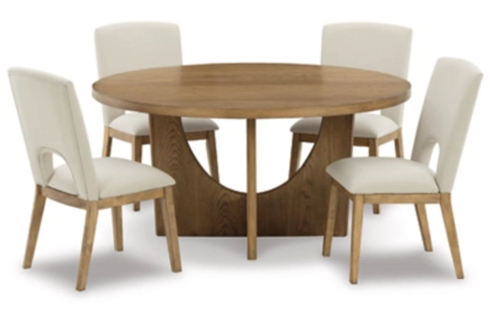 Signature Design by Ashley Dakmore Dining Table and 4 Chairs-Brown
