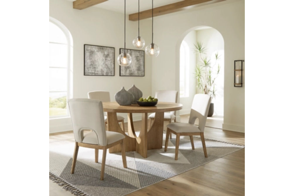 Signature Design by Ashley Dakmore Dining Table and 4 Chairs-Brown