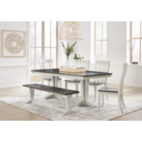 Signature Design by Ashley Darborn Dining Table, 4 Chairs and Bench-Gray/Brown