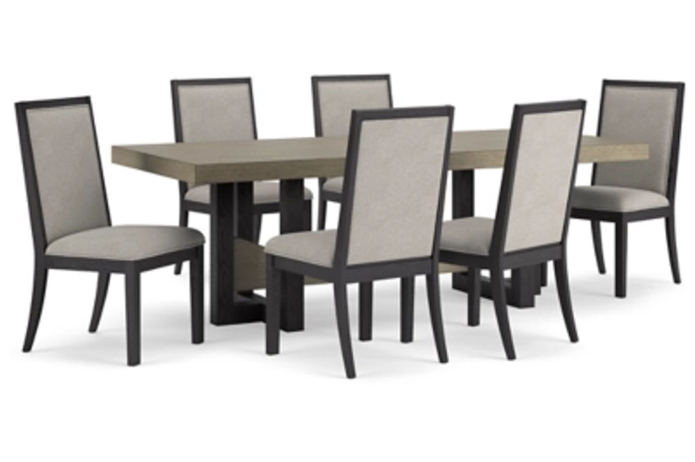 Signature Design by Ashley Foyland Dining Table and 6 Chairs-Black/Brown