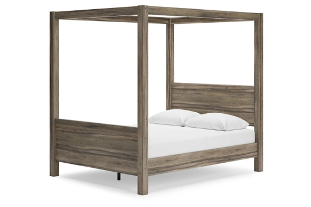 Signature Design by Ashley Shallifer Queen Canopy Bed-Brown