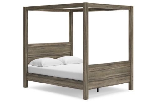 Signature Design by Ashley Shallifer Queen Canopy Bed-Brown