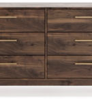 Calverson Queen Panel Platform Bed with Dresser and Nightstand-Mocha