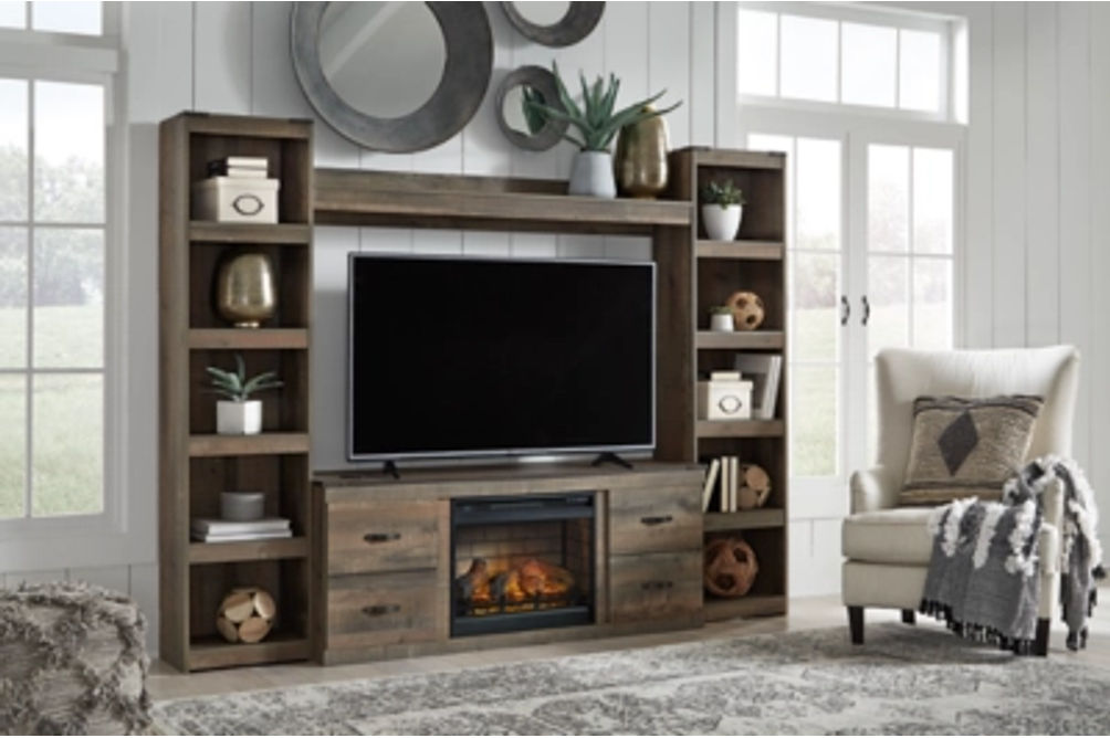 Signature Design by Ashley Trinell 4-Piece Entertainment Center with Electric