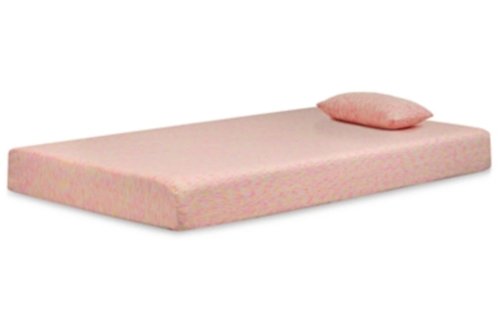 Sierra Sleep by Ashley iKidz Pink Twin Mattress and Pillow-Pink