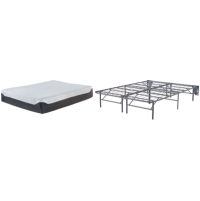 Sierra Sleep by Ashley 12 Inch Chime Elite Queen Foundation with Mattress-Gray