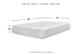 Sierra Sleep by Ashley 10 Inch Chime Memory Foam King Mattress and Foundation-