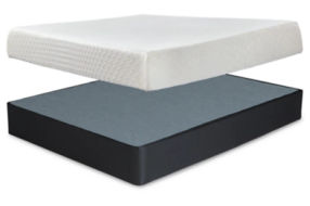 Sierra Sleep by Ashley 10 Inch Chime Memory Foam King Mattress and Foundation-