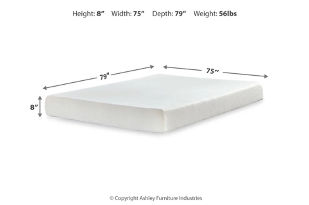 Sierra Sleep by Ashley Chime 8 Inch Memory Foam King Mattress and Adjustable B