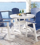 Signature Design by Ashley Crescent Luxe Outdoor Dining Table with 4 Chairs-Wh