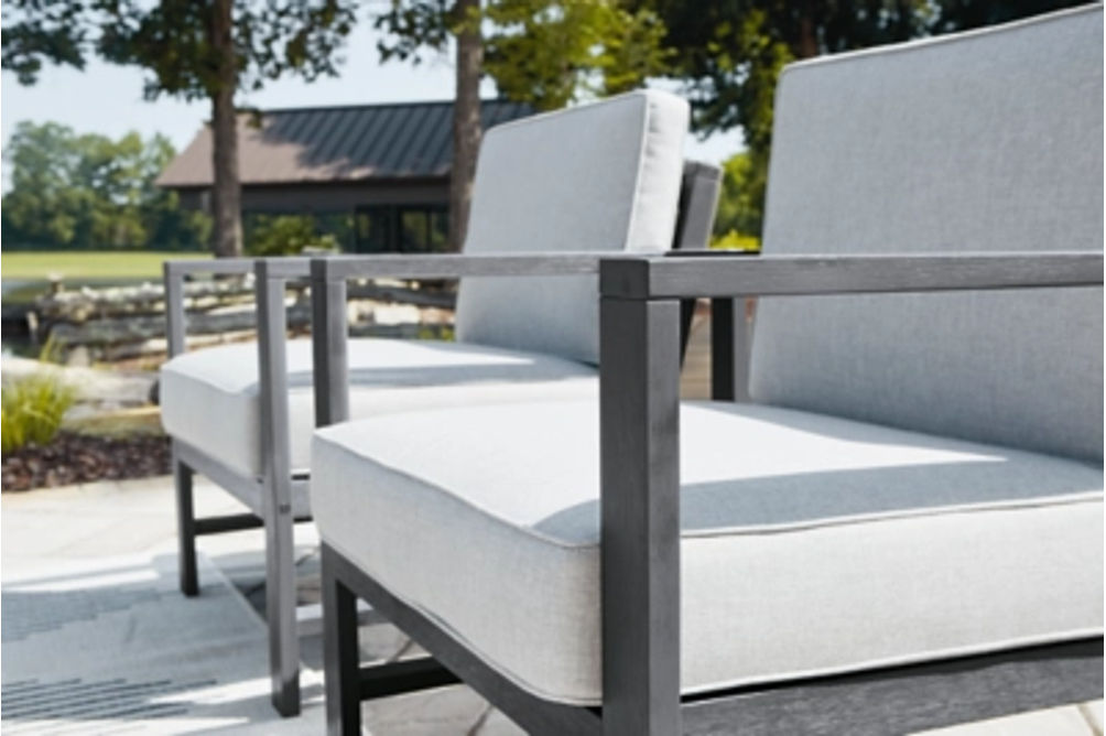 Signature Design by Ashley Fynnegan Outdoor Loveseat, 2 Lounge Chairs and Coff