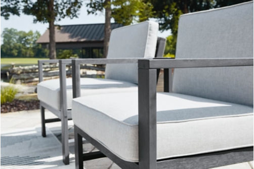 Signature Design by Ashley Fynnegan Outdoor Loveseat, 2 Lounge Chairs and Coff