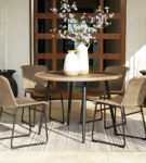 Signature Design by Ashley Amaris Outdoor Dining Table with 4 Chairs-Brown/Bla