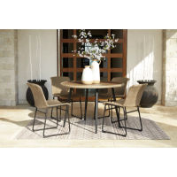 Signature Design by Ashley Amaris Outdoor Dining Table with 4 Chairs-Brown/Bla