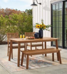 Signature Design by Ashley Janiyah Outdoor Dining Table with 2 Chairs and Benc