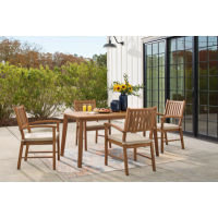 Signature Design by Ashley Janiyah Outdoor Dining Table with 4 Chairs-Light Br