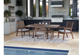 Signature Design by Ashley Emmeline Outdoor Dining Table with 4 Chairs-Brown