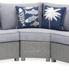 Signature Design by Ashley Naples Beach 3-Piece Outdoor Sectional-Light Gray