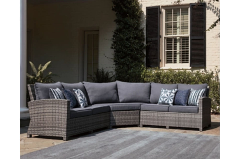 Signature Design by Ashley Salem Beach 3-Piece Outdoor Sectional-Gray