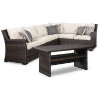 Signature Design by Ashley Easy Isle 3-Piece Outdoor Sofa Sectional with Table