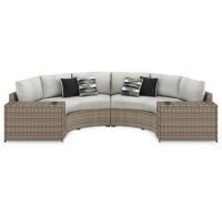Signature Design by Ashley Calworth 4-Piece Outdoor Sectional-Beige