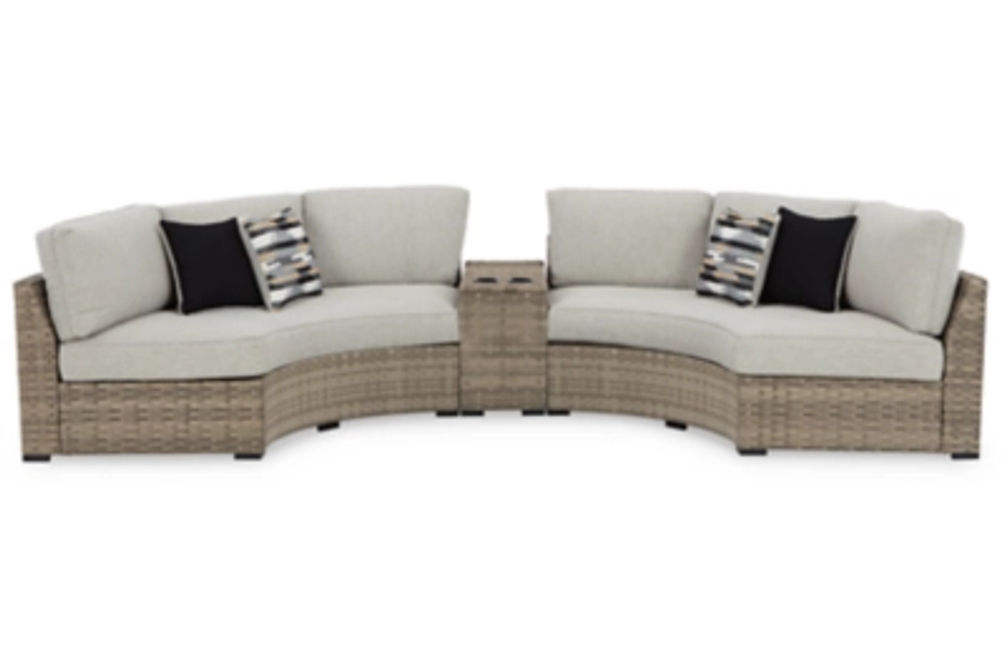 Signature Design by Ashley Calworth 4-Piece Outdoor Sectional-Beige