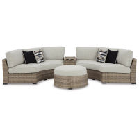 Signature Design by Ashley Calworth 4-Piece Outdoor Sectional-Beige