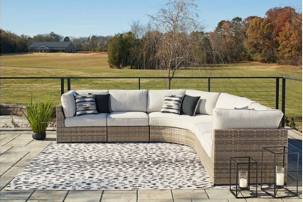 Signature Design by Ashley Calworth 5-Piece Outdoor Sectional-Beige