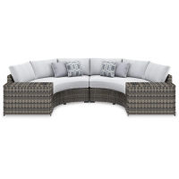 Signature Design by Ashley Harbor Court 4-Piece Outdoor Sectional-Gray