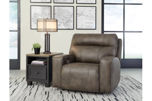 Signature Design by Ashley Game Plan Oversized Power Recliner-Concrete