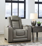 Signature Design by Ashley Backtrack Power Recliner-Gray