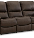 Signature Design by Ashley Leesworth Power Reclining Sofa and Loveseat-Dark Br