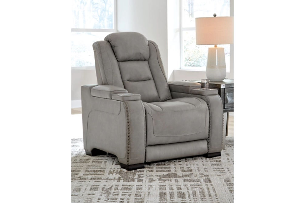 Signature Design by Ashley The Man-Den Power Recliner-Gray